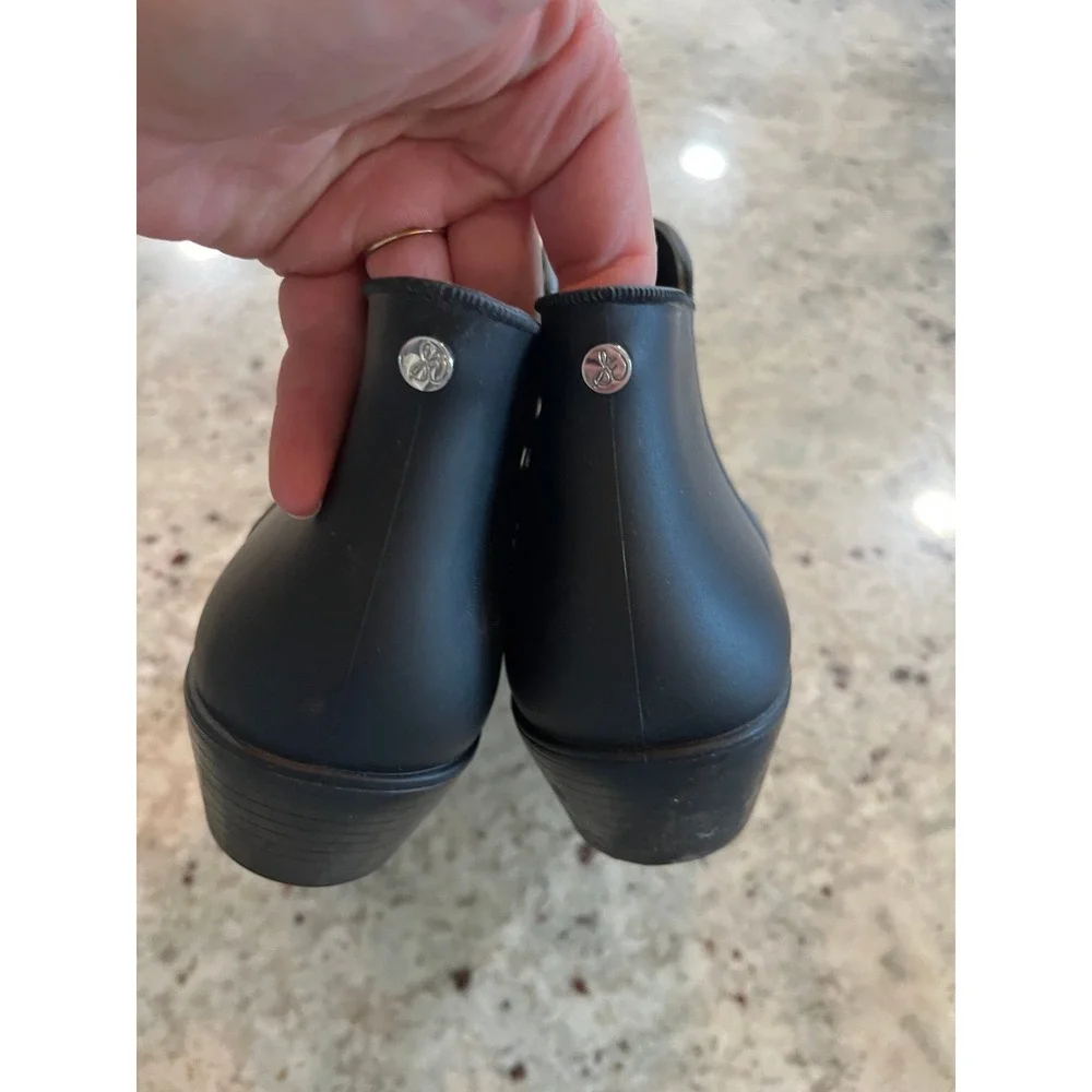 Sam Edelman Petty Rain Black Matte Waterproof Ankle Booties Zipper 8